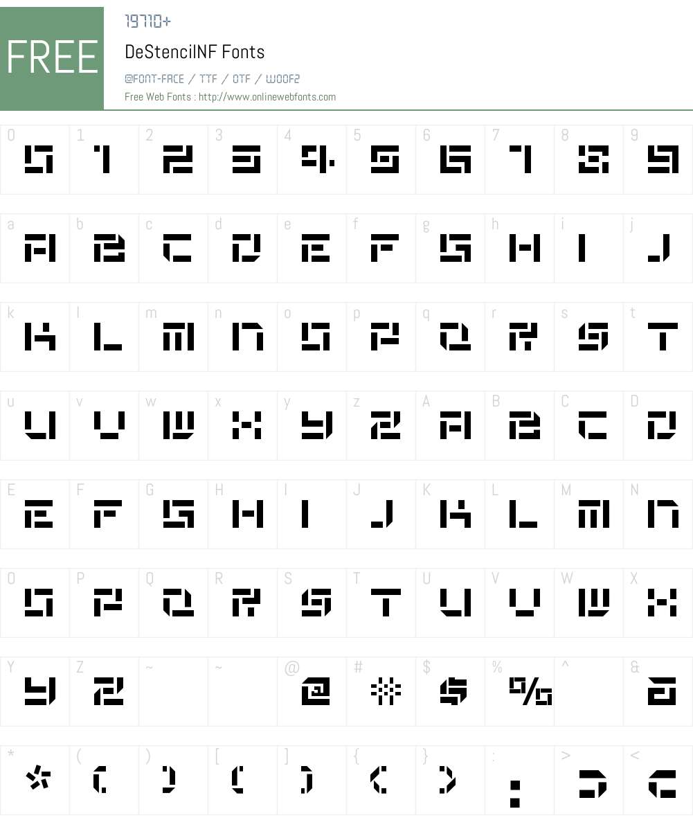 De Stencil NF Font Screenshots