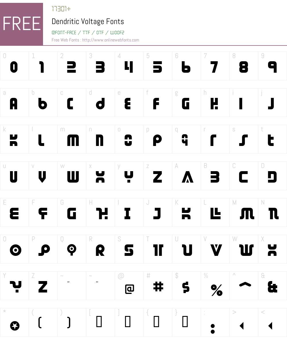 Dendritic Voltage Font Screenshots