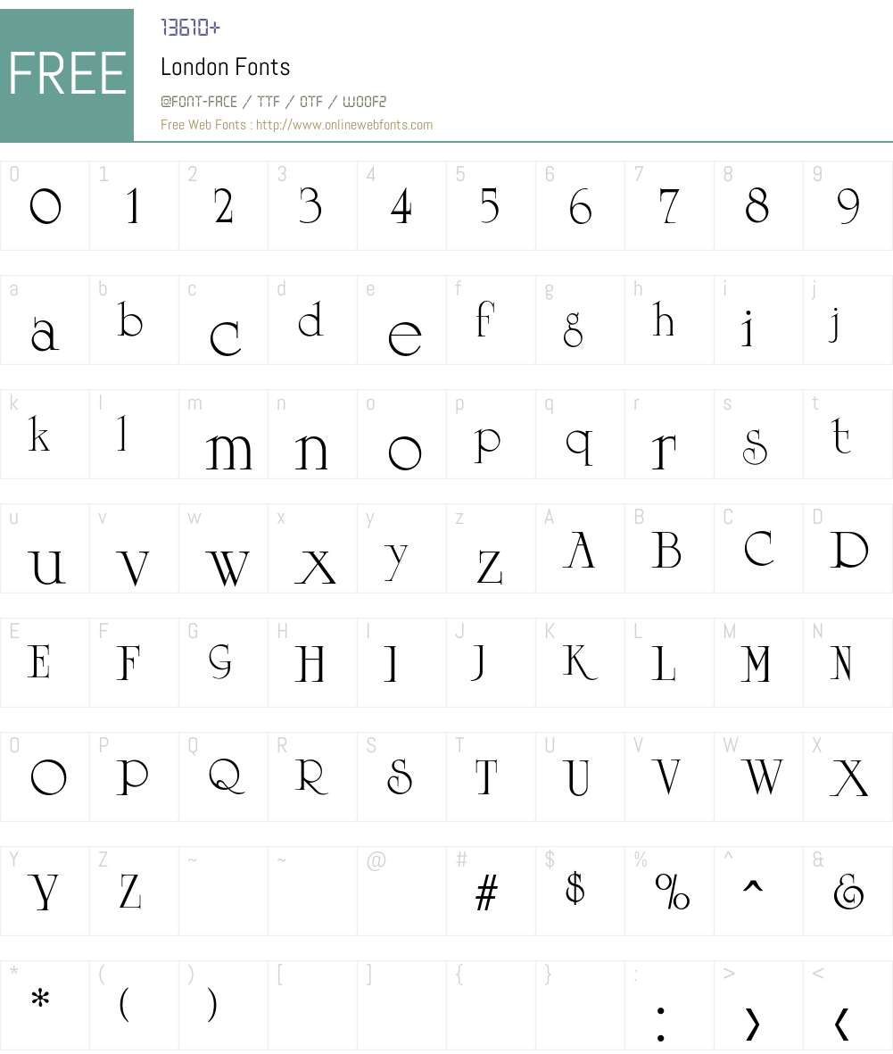 London Font Screenshots
