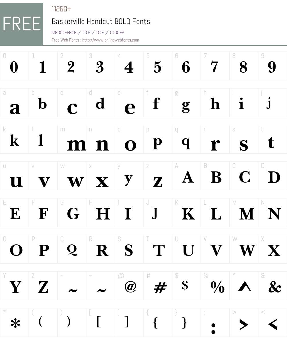 Baskerville Handcut Font Screenshots
