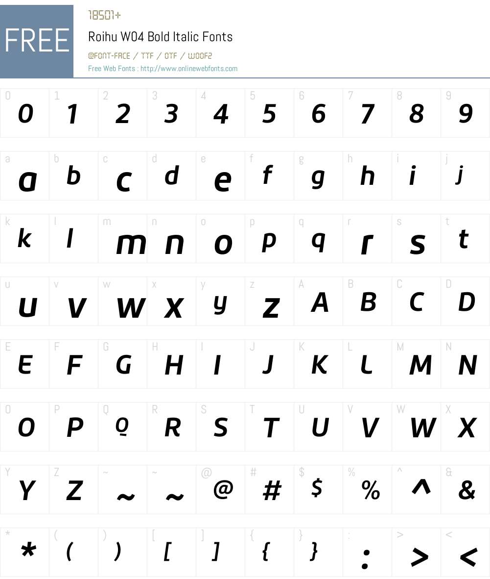 Roihu Font Screenshots