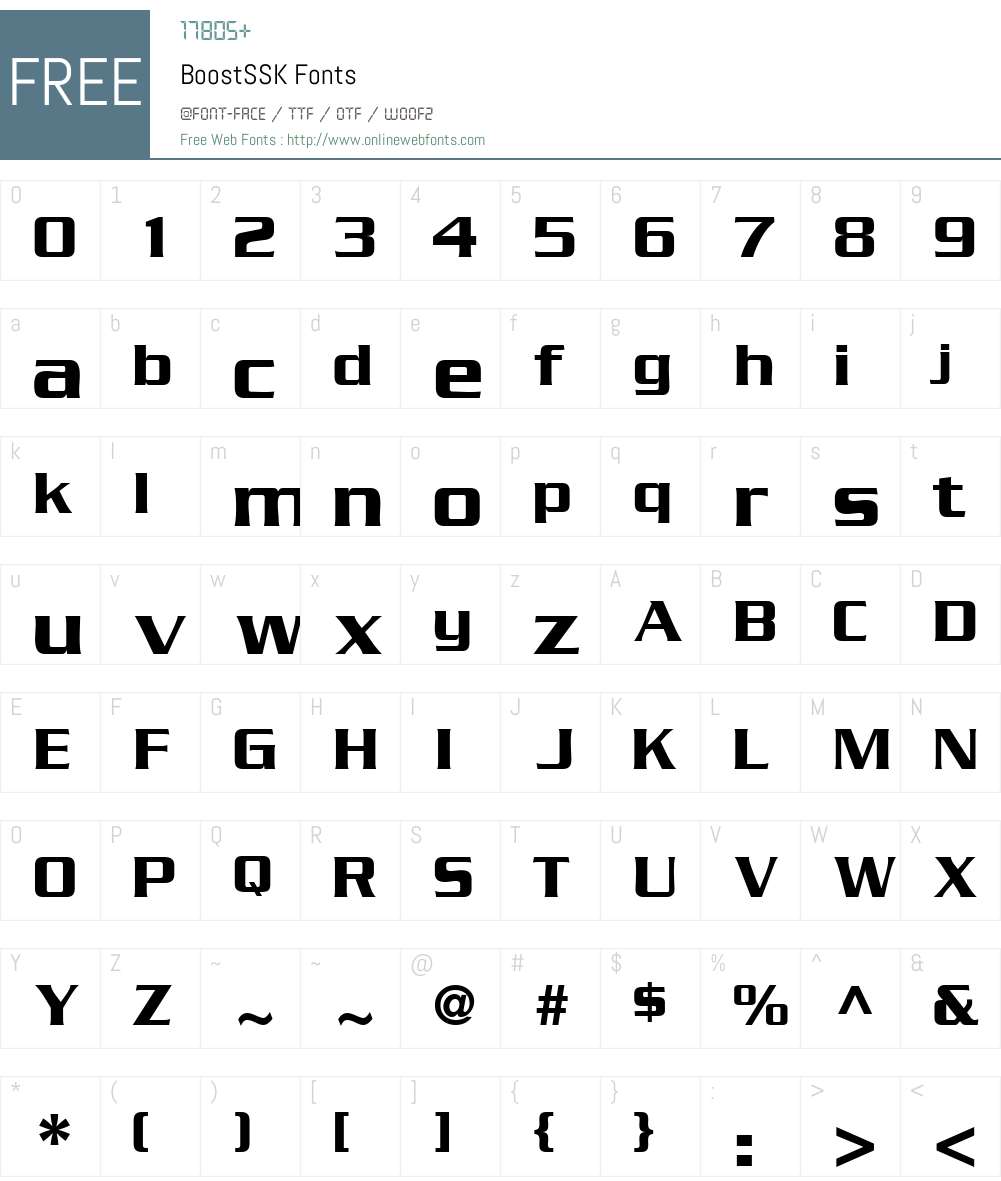 BoostSSK Font Screenshots