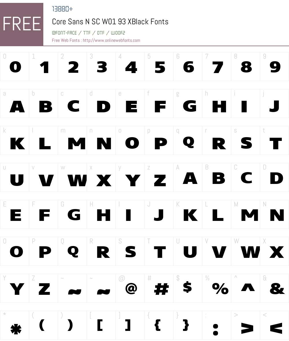 CoreSansNSCW01-93XBlack Font Screenshots