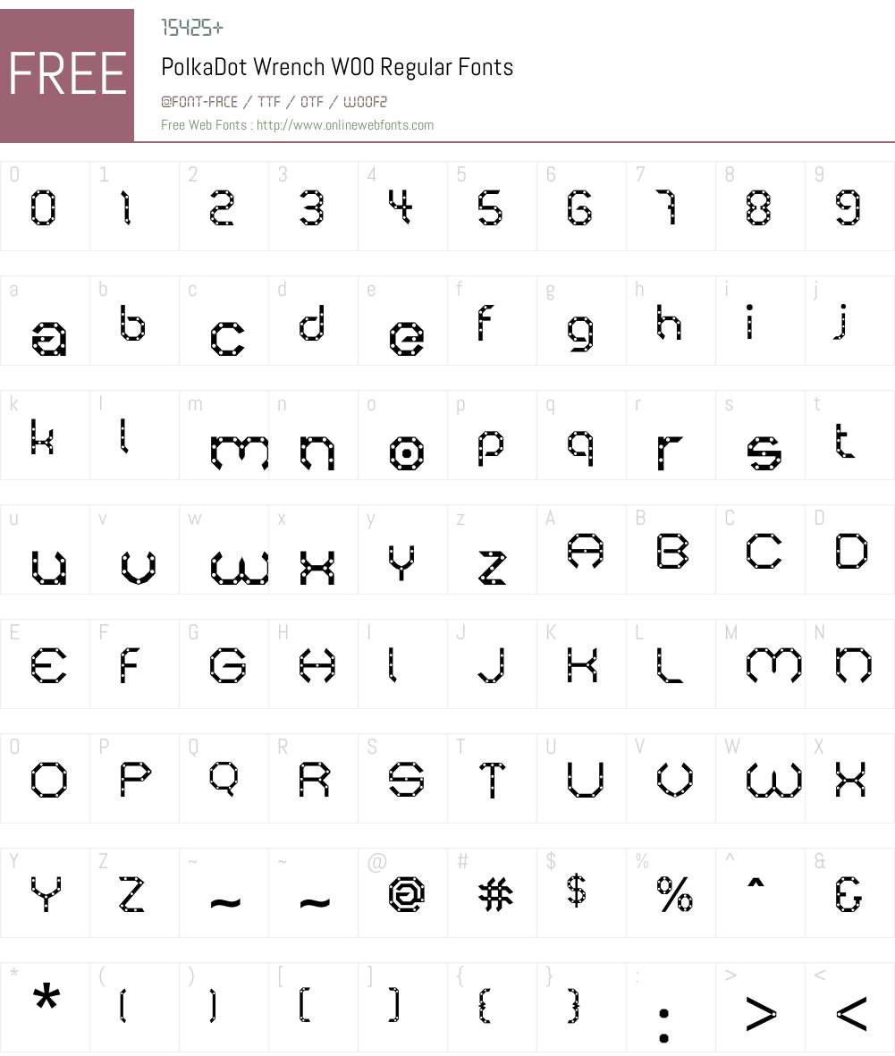 PolkaDotWrenchW00-Regular Font Screenshots