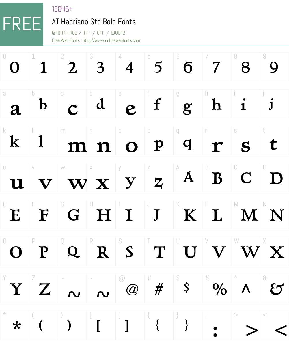 AT Hadriano Std Font Screenshots