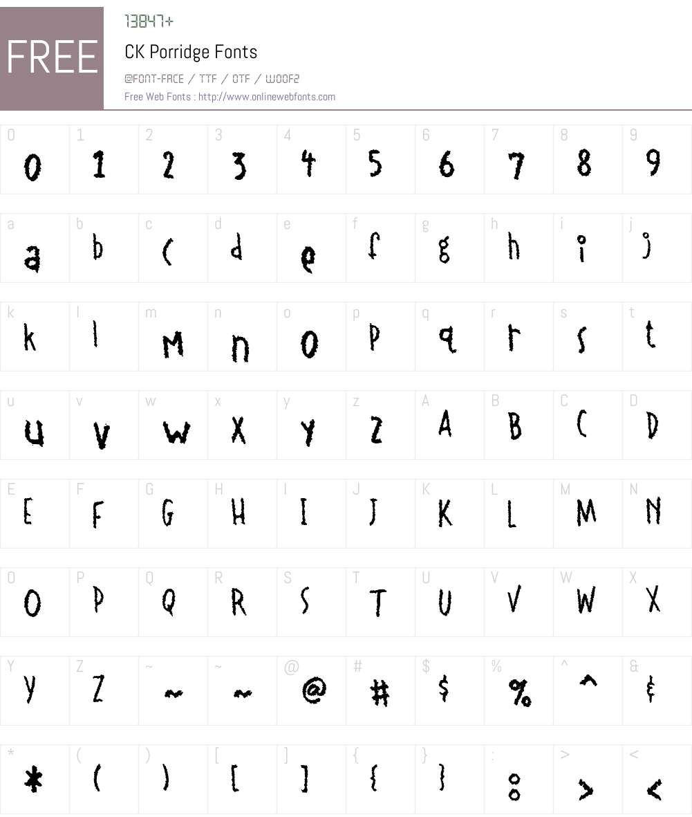 CK Porridge Font Screenshots