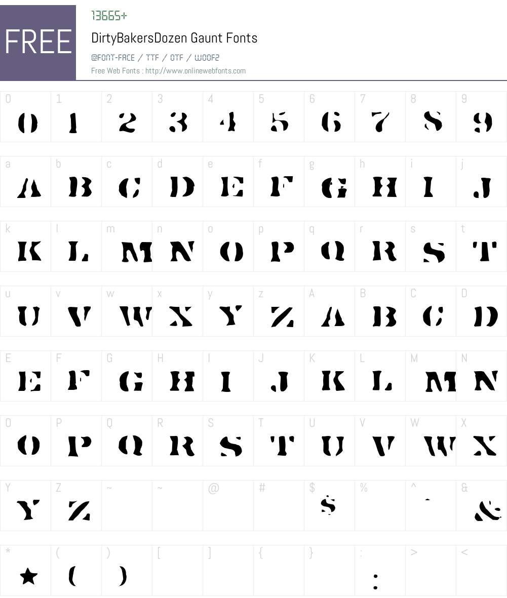 DirtyBakersDozen Gaunt Font Screenshots
