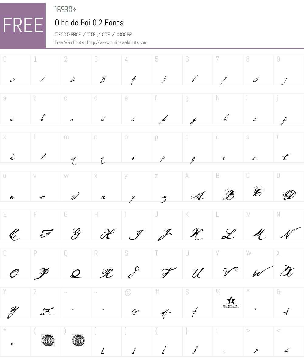 Olho de Boi Font Screenshots