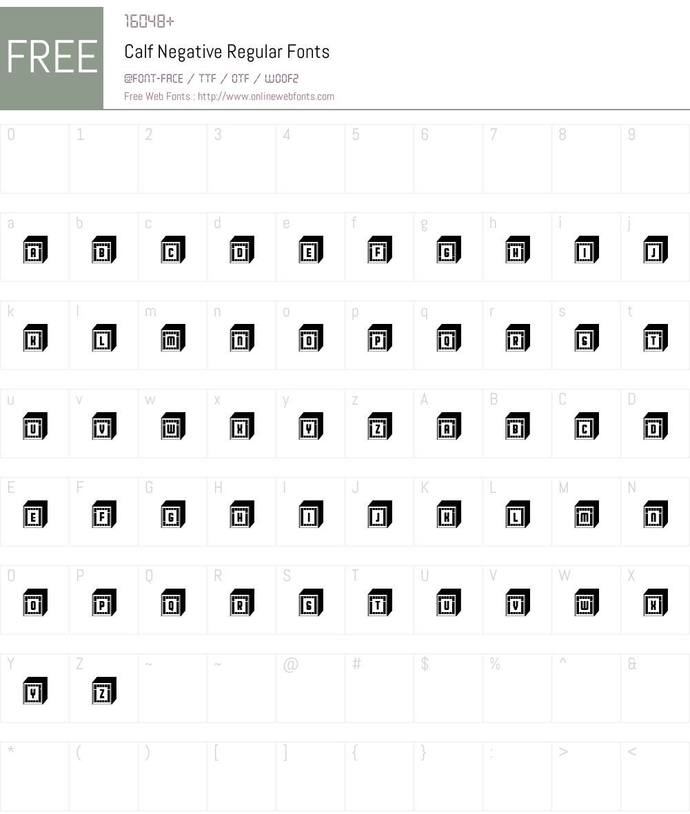 Calf Negative Font Screenshots
