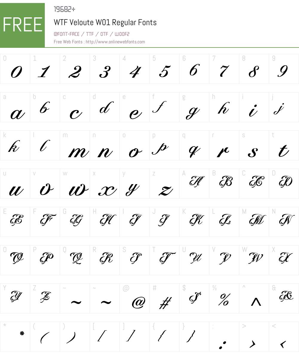 WTFVelouteW01-Regular Font Screenshots