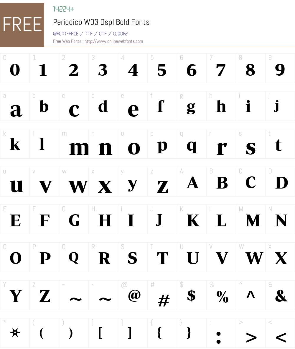PeriodicoW03-DsplBold Font Screenshots