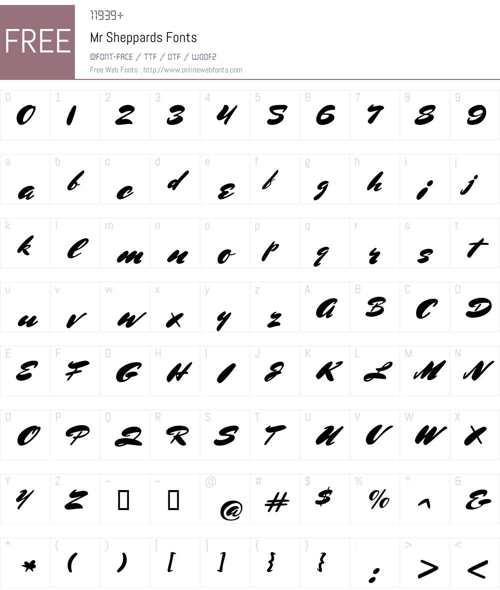 Mr Sheppards Font Screenshots