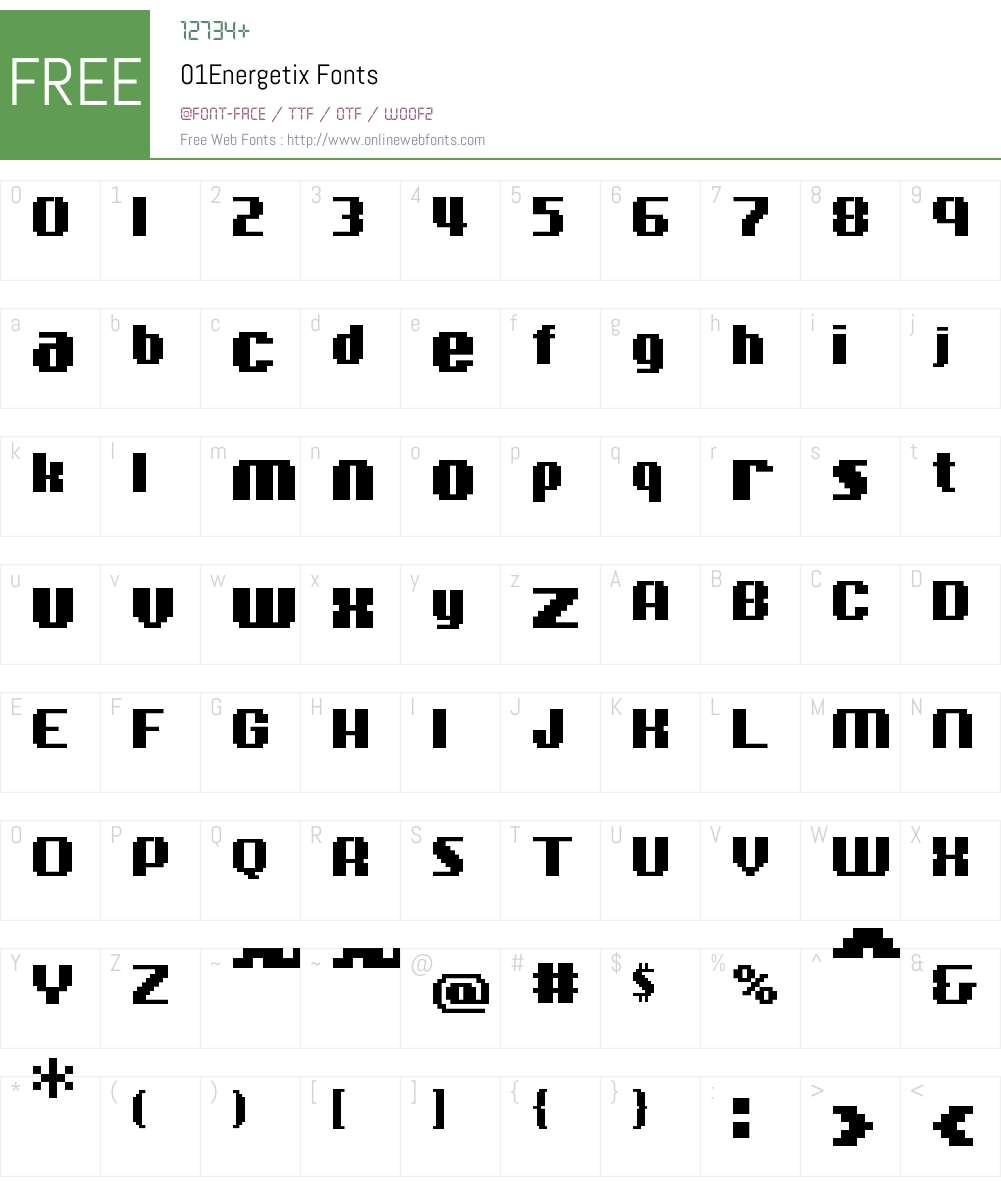 01Energetix Font Screenshots