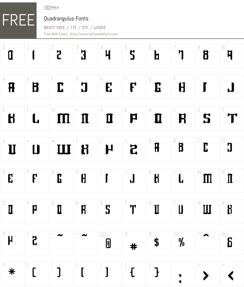Quadrangulus Font Screenshots