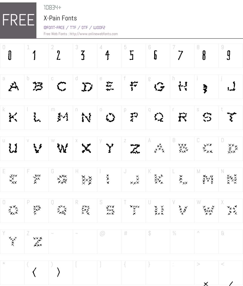 X-Pain Font Screenshots