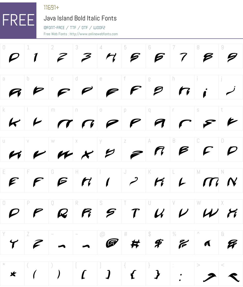 Java Island Font Screenshots