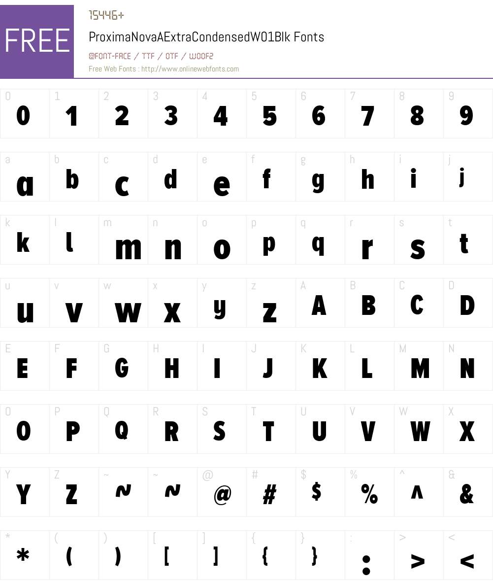 ProximaNovaAExtraCondensedW01-Blk Font Screenshots