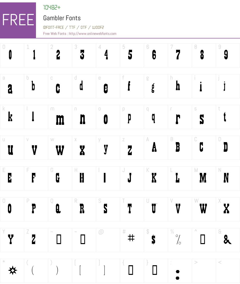 Gambler Font Screenshots