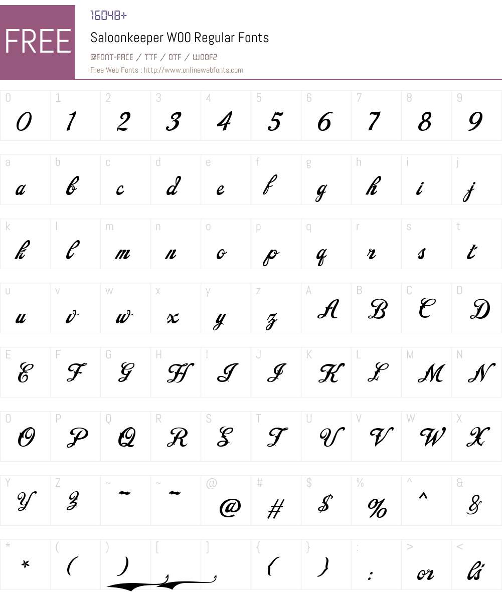SaloonkeeperW00-Regular Font Screenshots