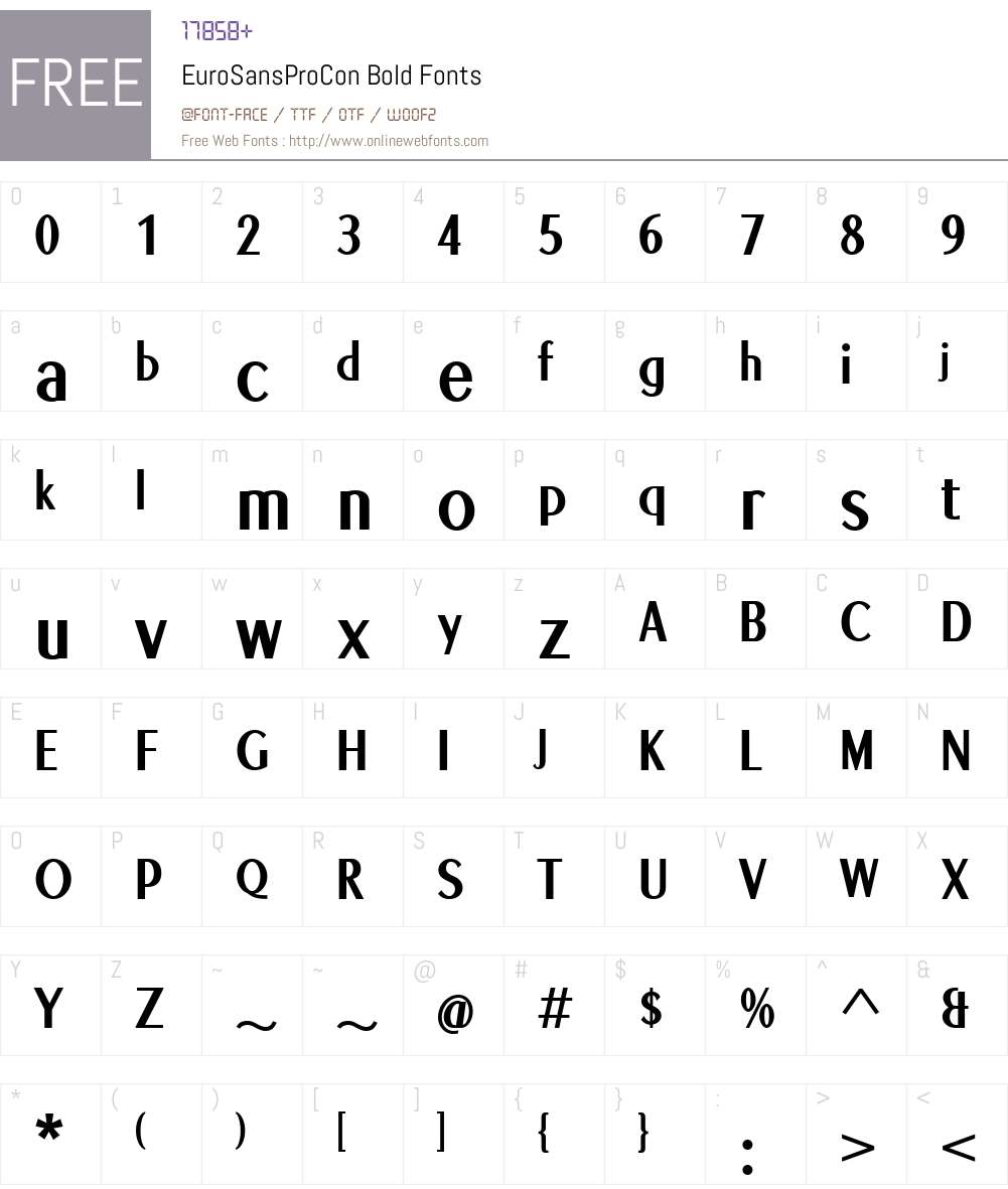 EuroSansProCon-Bol Font Screenshots