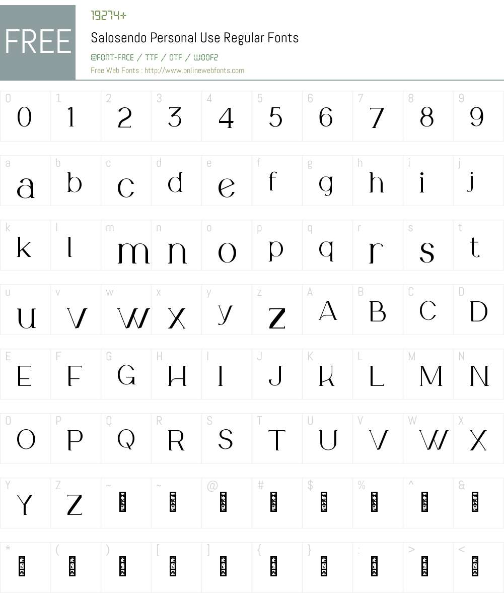 Salosendo Personal Use 1.000;Glyphs 3.1.2 (3151) Fonts Free Download ...