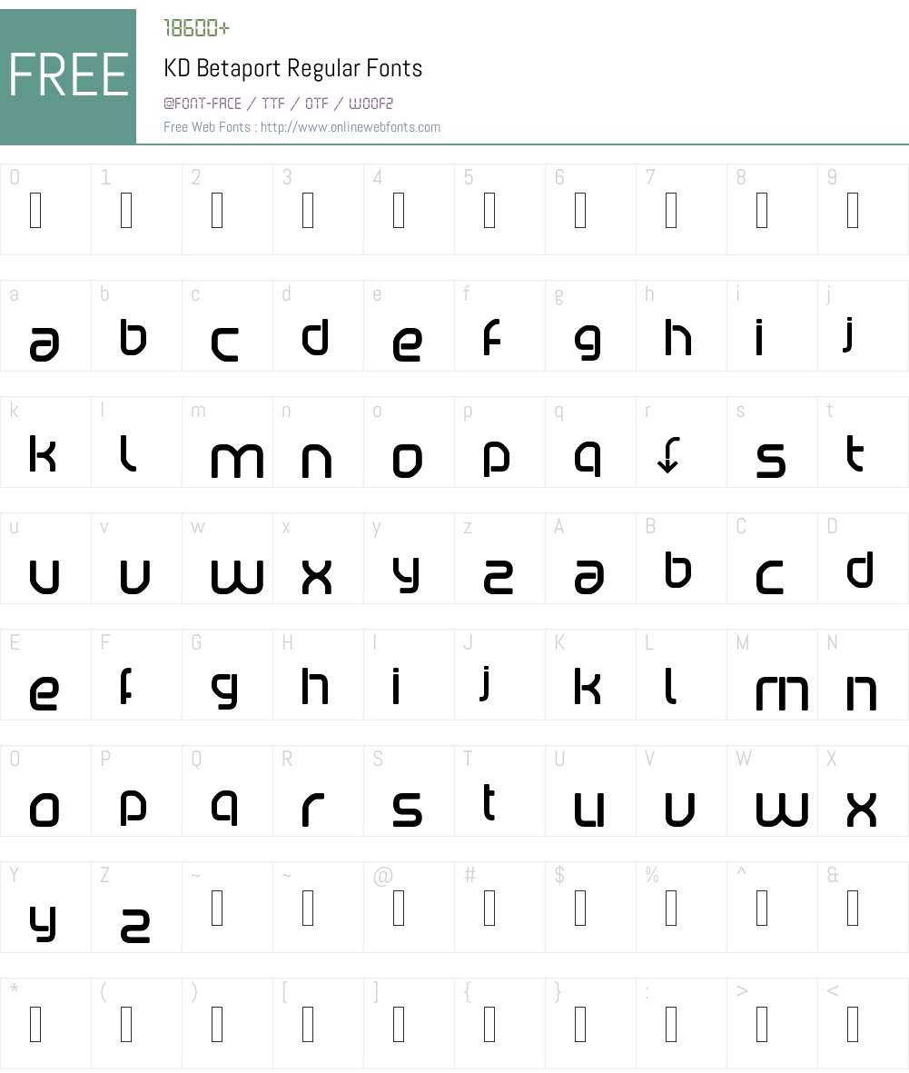 KD Betaport Font Screenshots