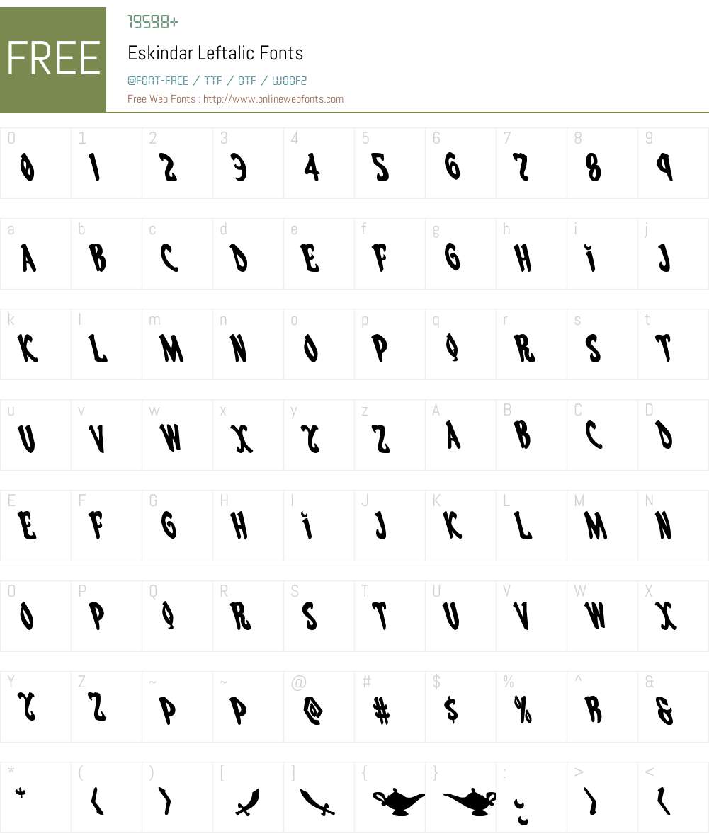 Eskindar Leftalic Font Screenshots