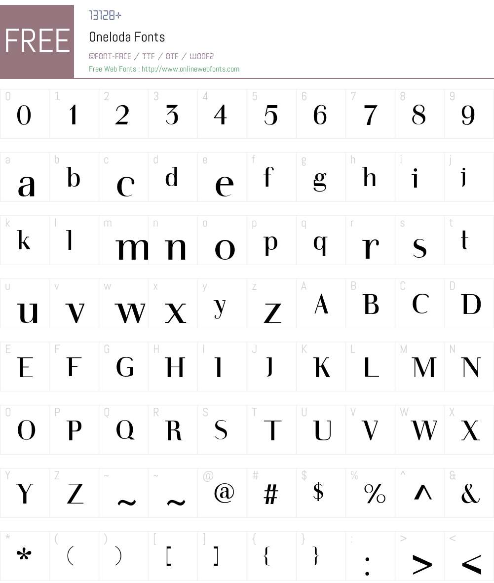OneIoda Font Screenshots