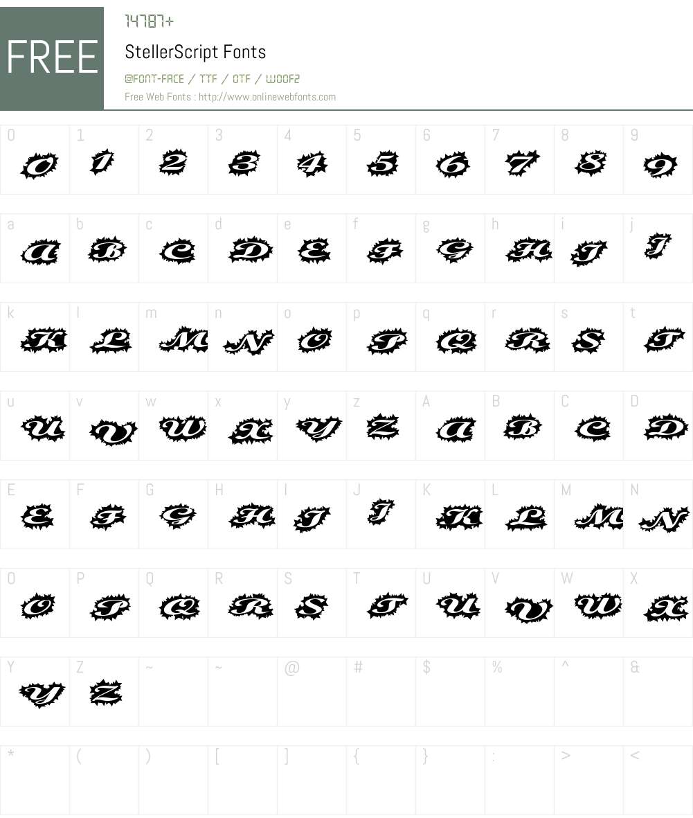 StellerScript Font Screenshots