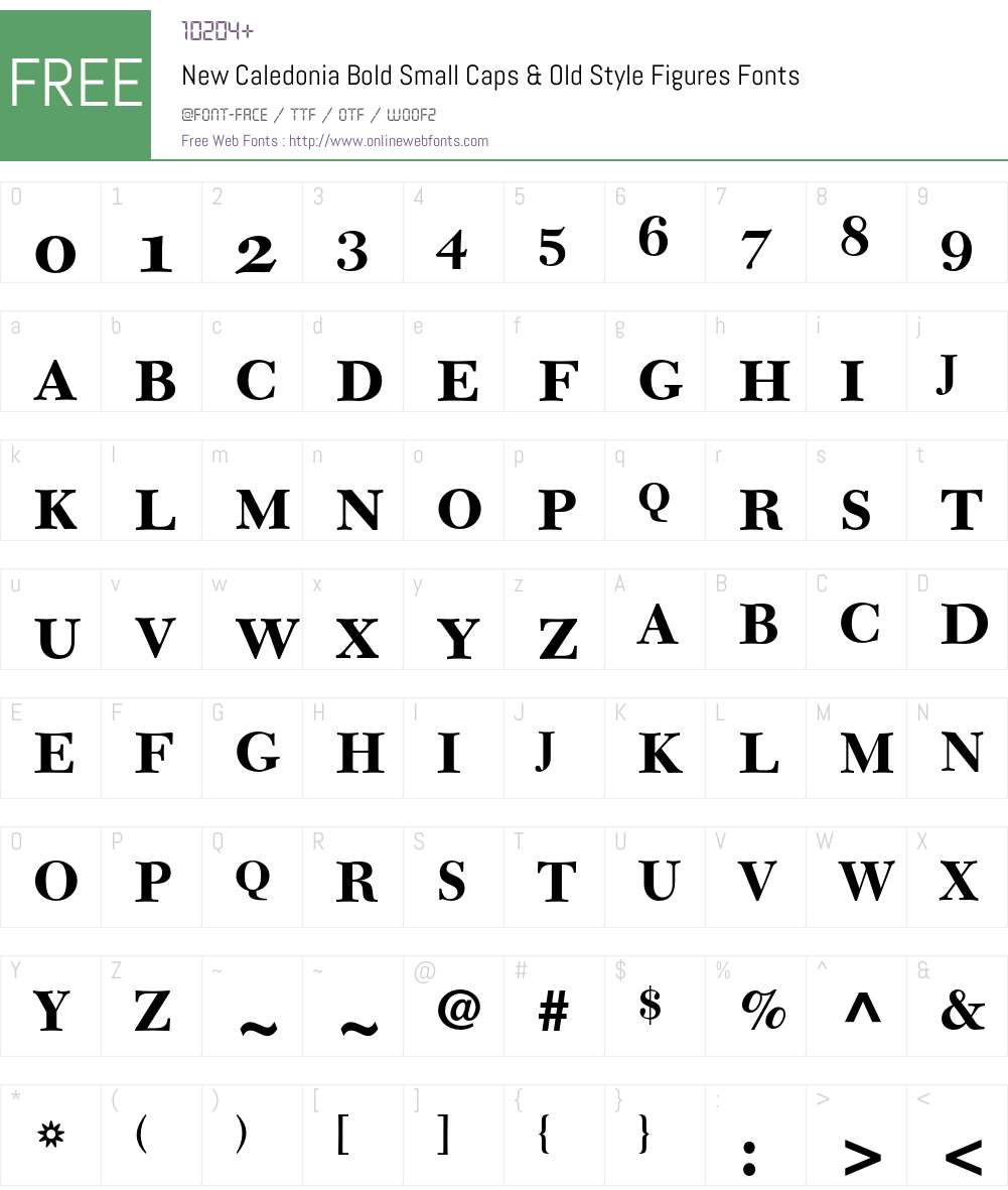 New Caledonia Font Screenshots