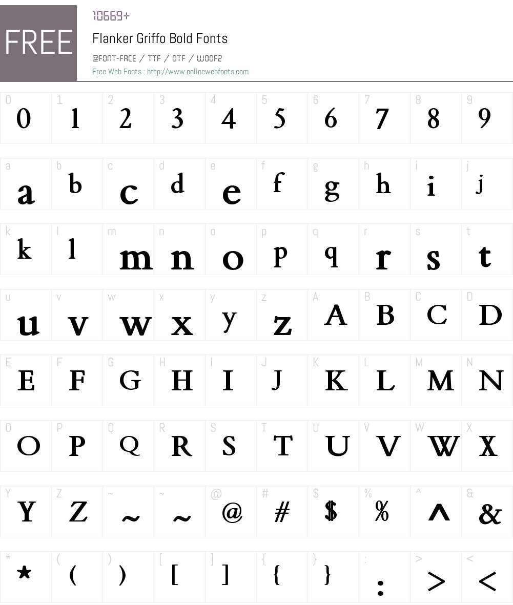 Flanker Griffo Font Screenshots