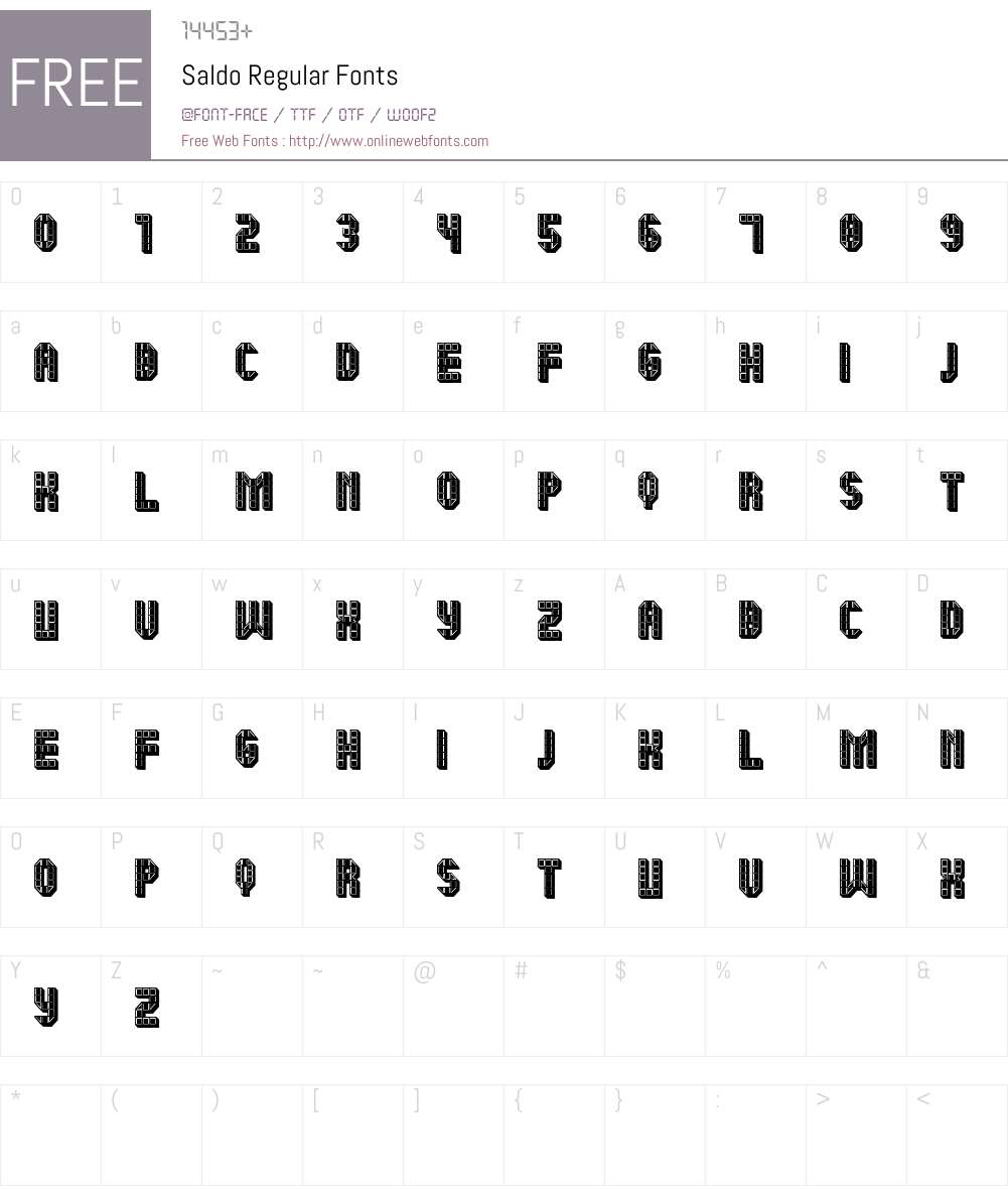 Saldo Font Screenshots