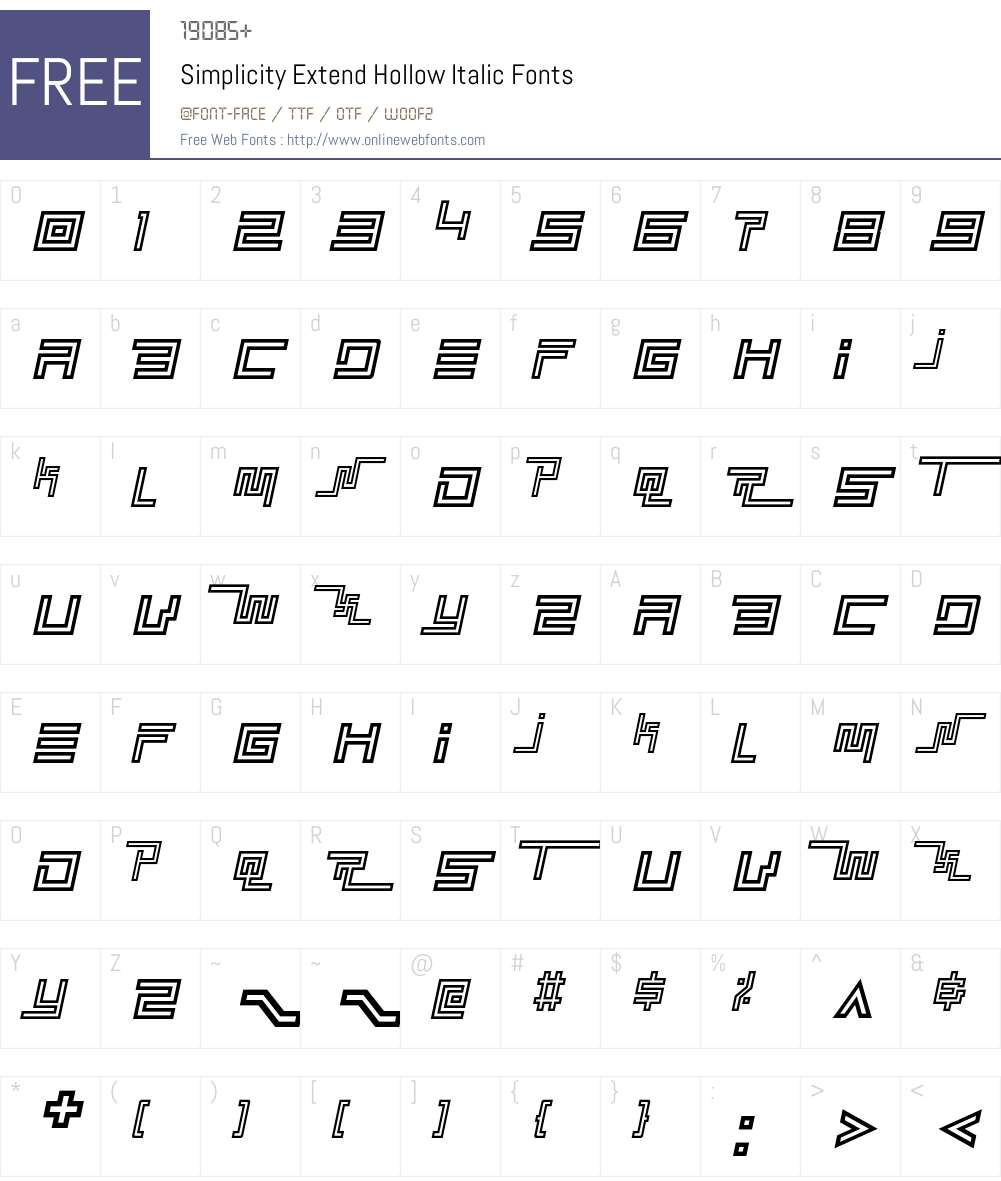 Simplicity Extend Font Screenshots