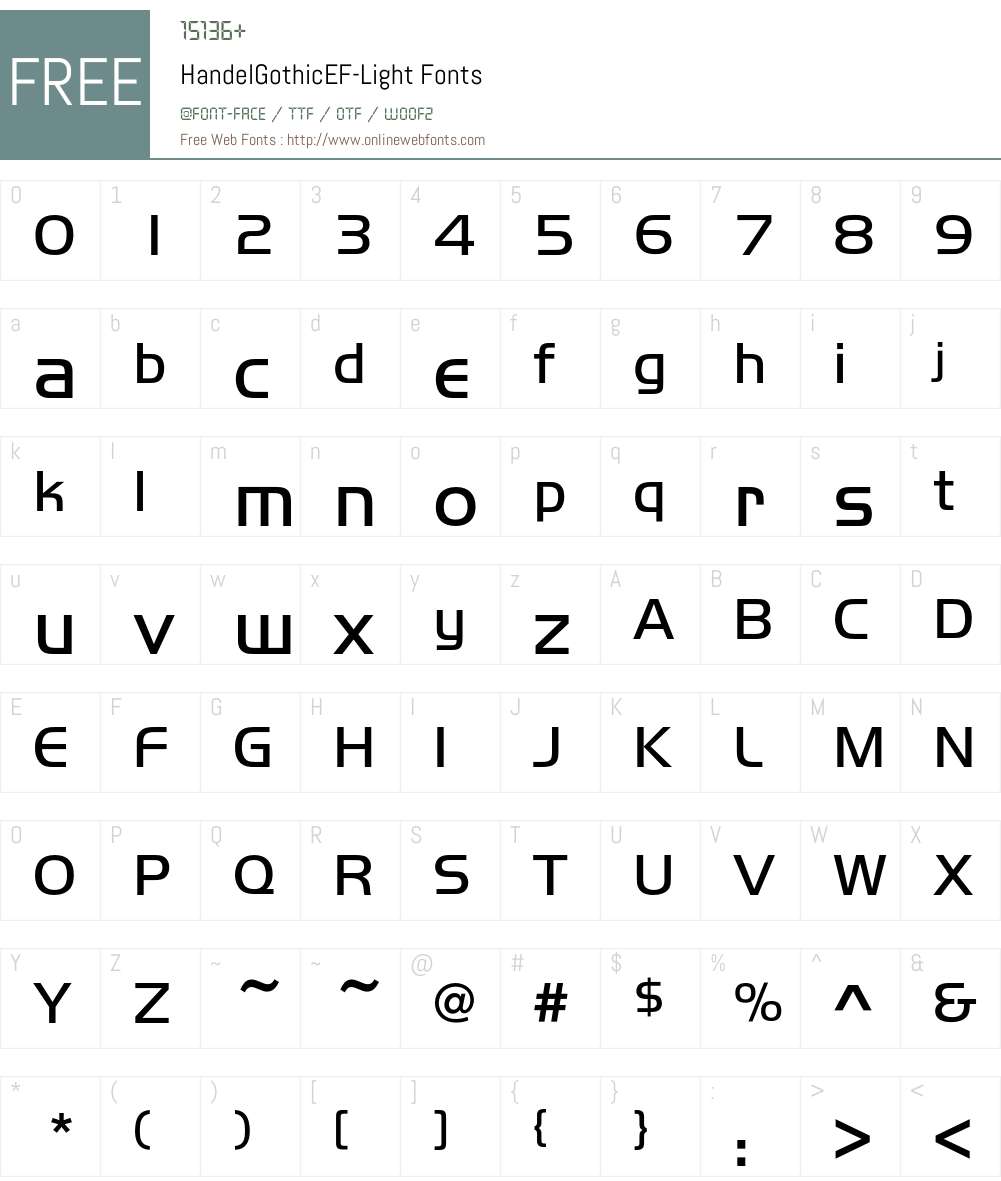HandelGothicEF Font Screenshots