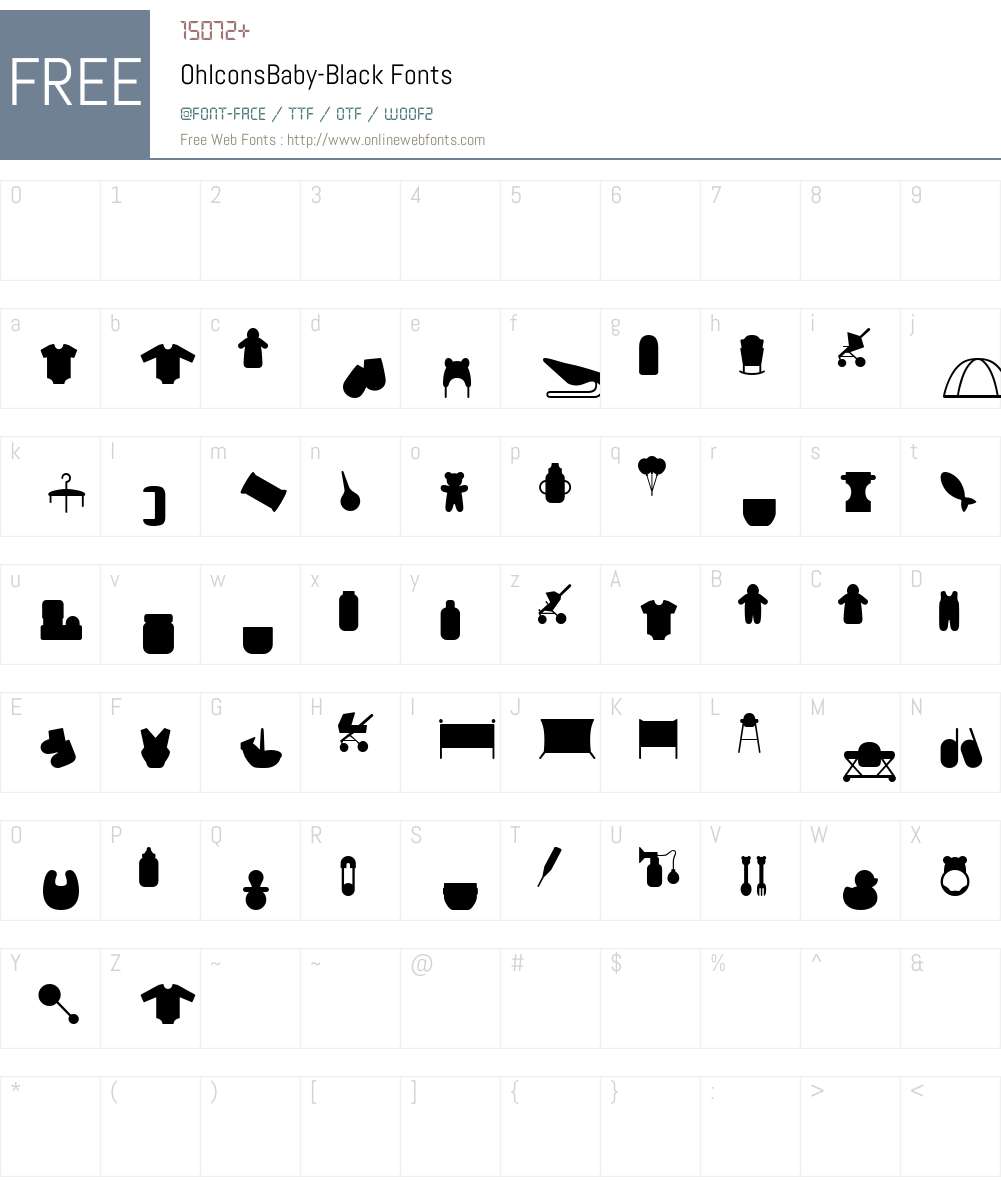 OhIconsBaby-Black Font Screenshots
