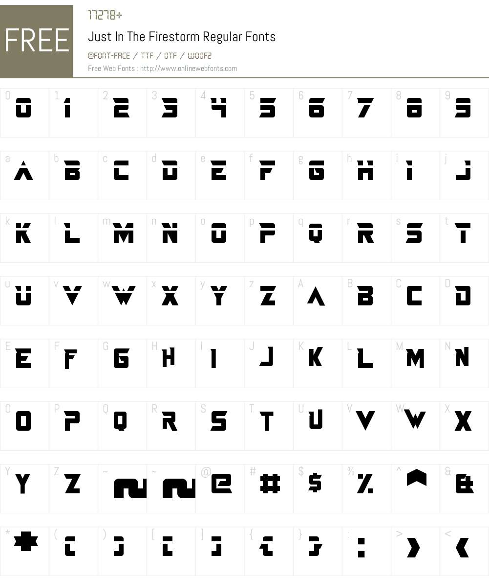 Just In The Firestorm Font Screenshots