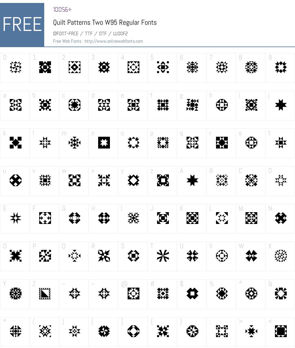 Quilt Patterns Two Font Screenshots