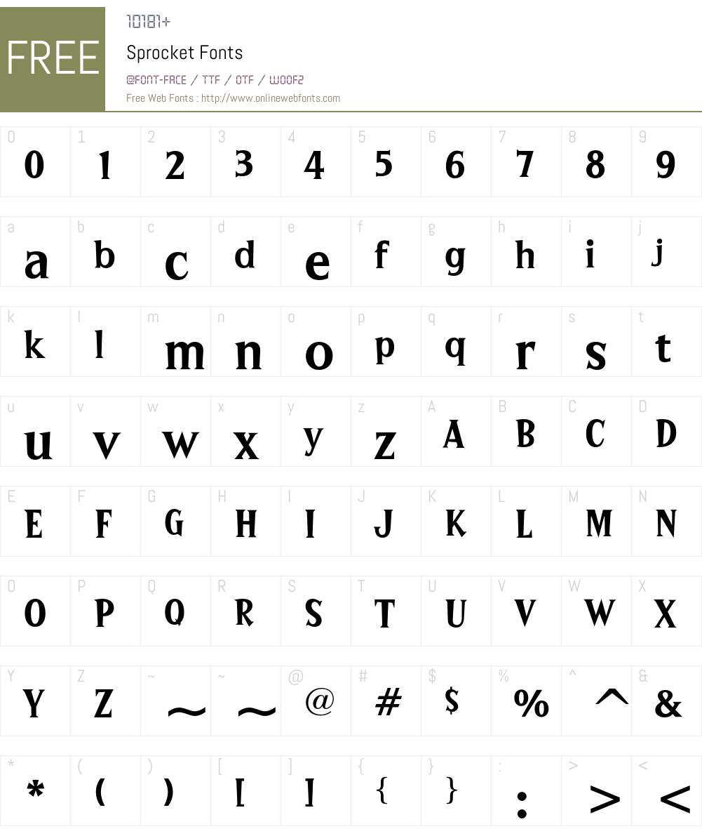 Sprocket Font Screenshots