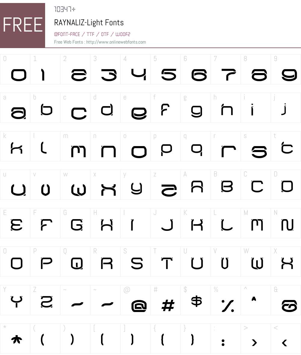 RAYNALIZ-Light Font Screenshots