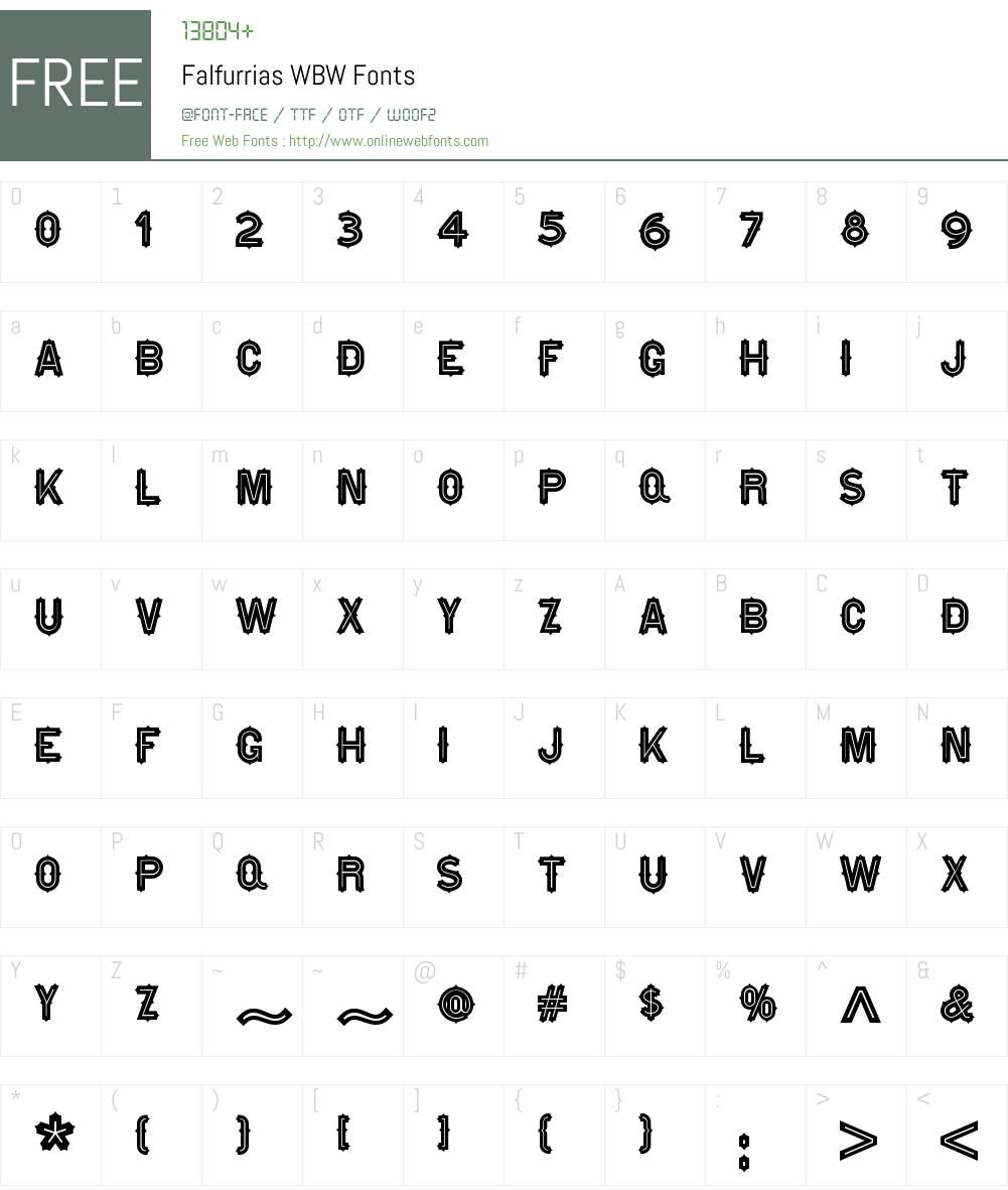 FalfurriasWBW Font Screenshots