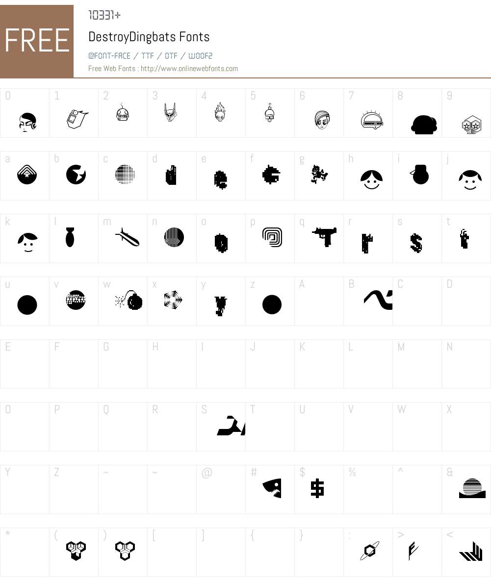 DestroyDingbats Font Screenshots