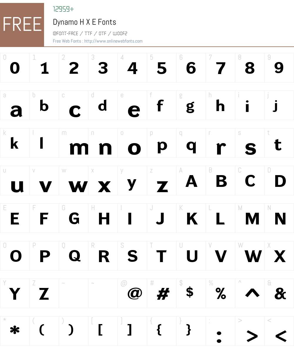 Dynamo RXE Font Screenshots
