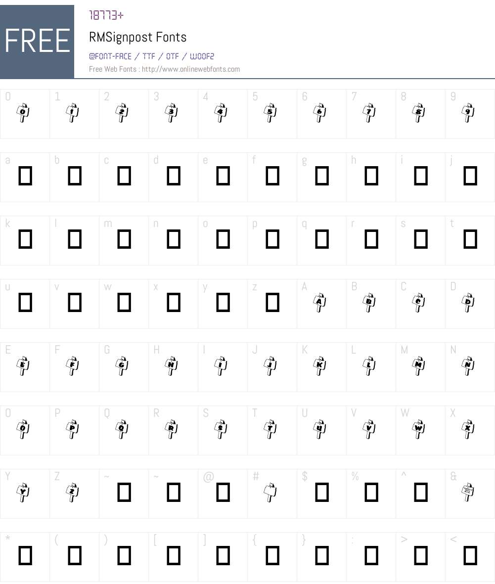 RMSignpost Font Screenshots