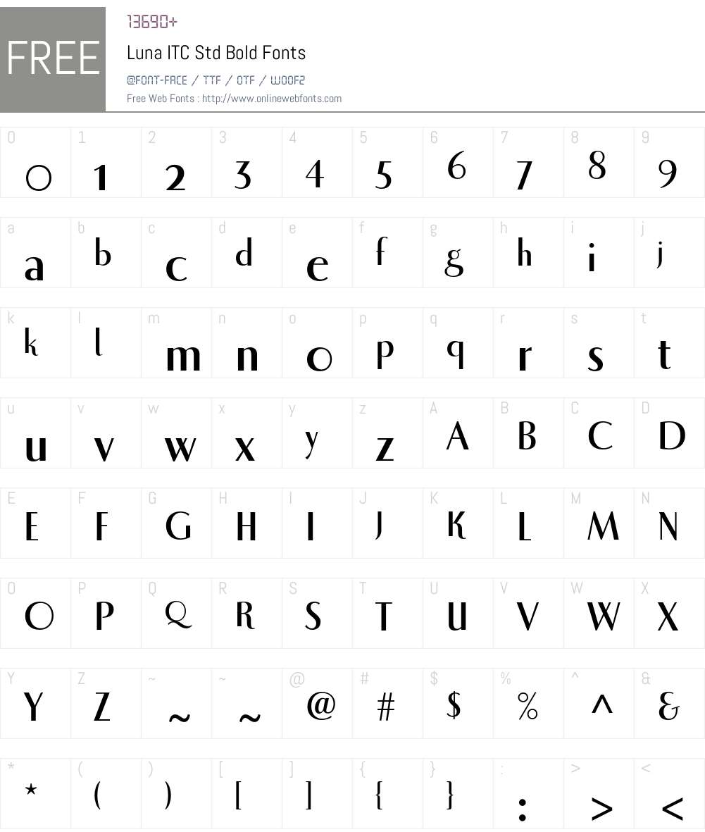 Luna ITC Std Font Screenshots