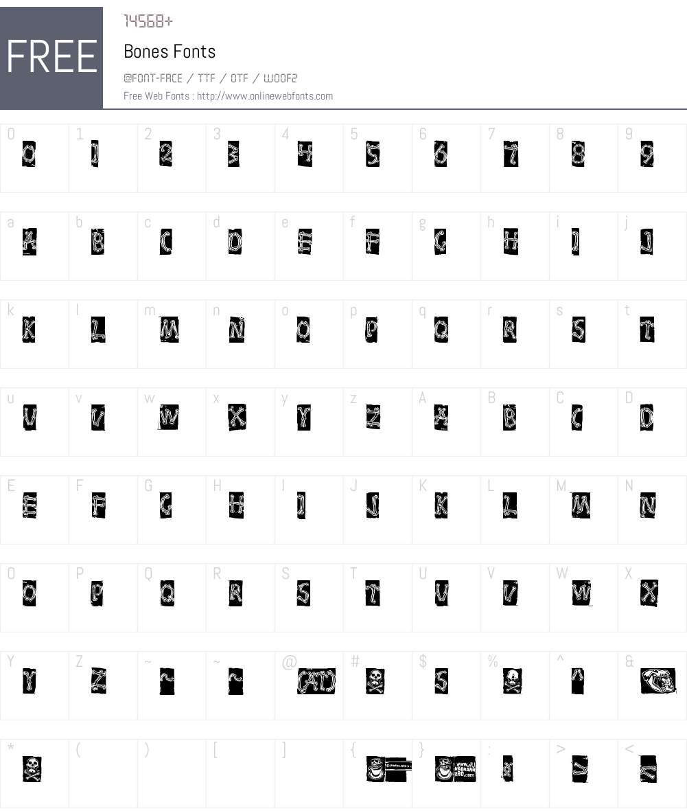 Bones Font Screenshots