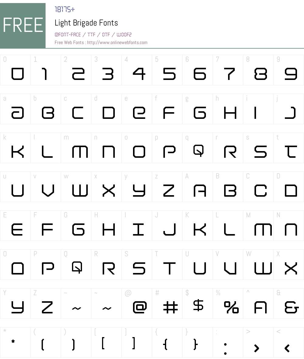 Light Brigade Font Screenshots