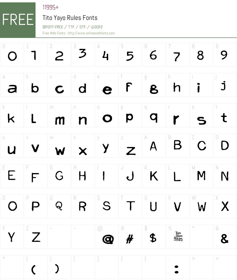 Tito Yayo Rules Font Screenshots