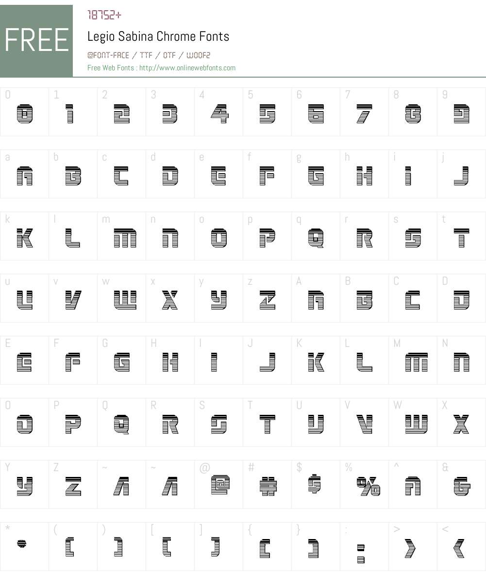 Legio Sabina Chrome Font Screenshots