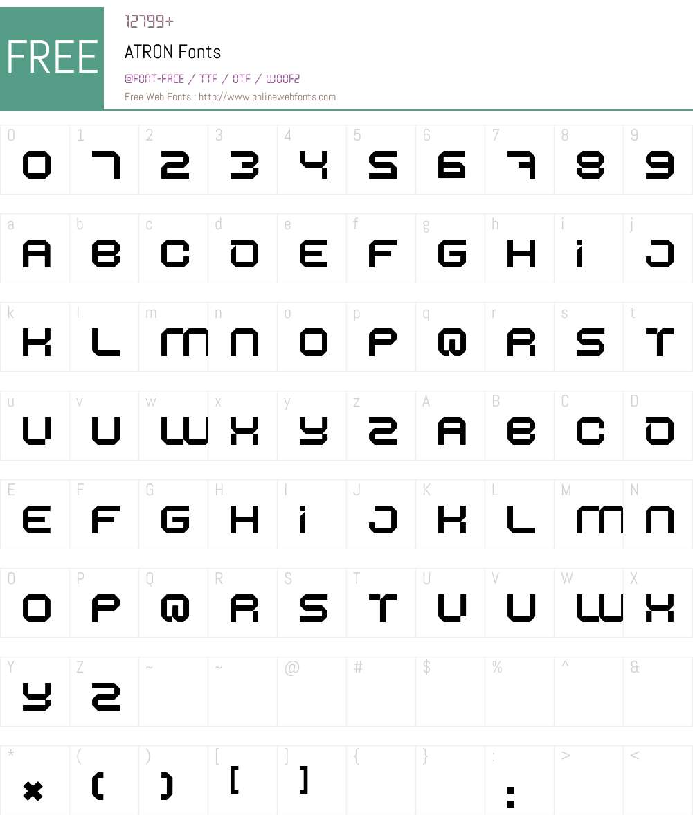 ATRON Font Screenshots