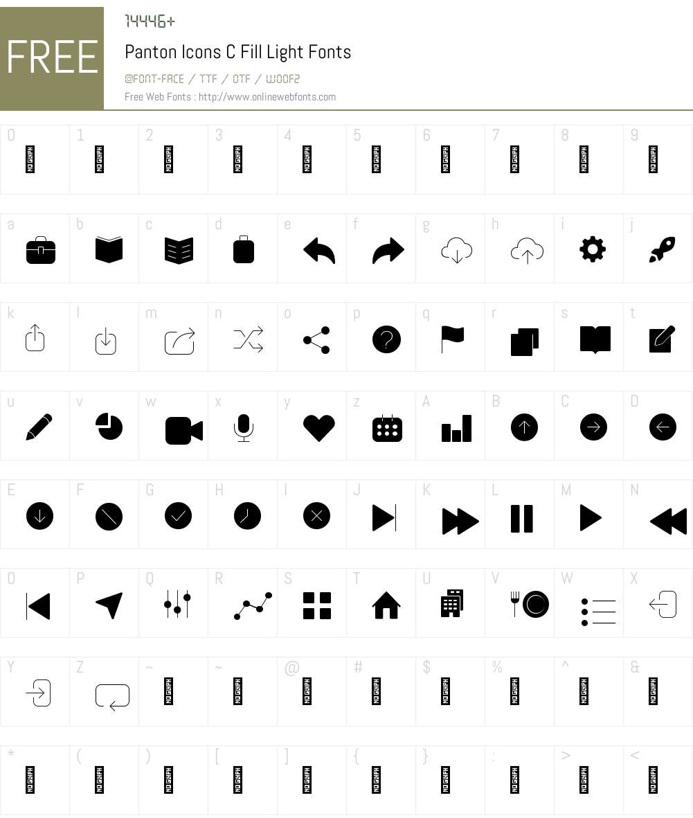 PantonIcons-CFillLight Font Screenshots